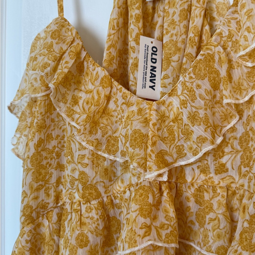 Floral Yellow Ruffle Top - Picture 2 of 4